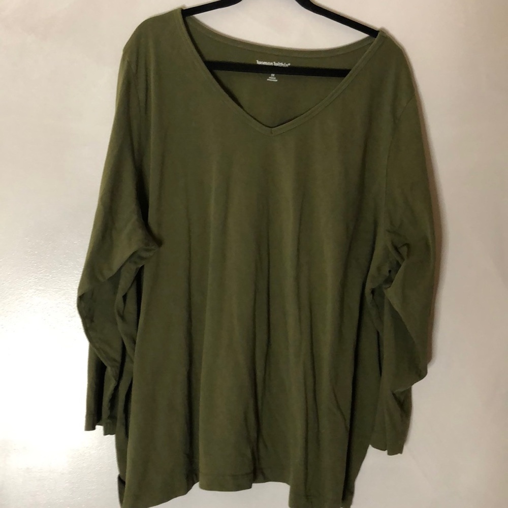 Woman Within Dark Green 3X Top